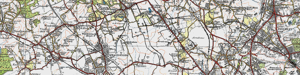 Old map of Little Stanmore in 1920