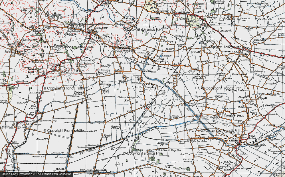 Old Map of Historic Map covering Black Horse Br in 1923