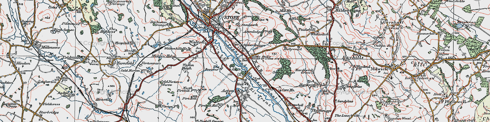 Old map of Little Stoke in 1921