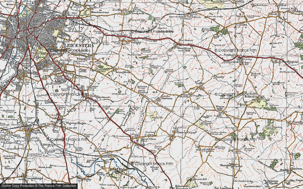 Old Map of Little Stretton, 1921 in 1921