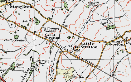 Old map of Little Stretton in 1921