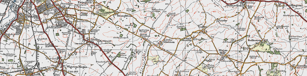 Old map of Little Stretton in 1921