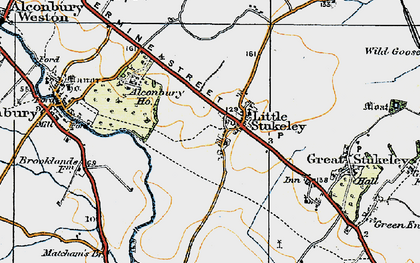 Old map of Alconbury Ho in 1920