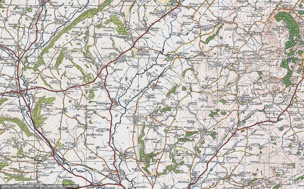 Old Map of Historic Map covering Lesser Poston in 1921