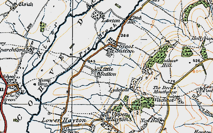 Old map of Lesser Poston in 1921