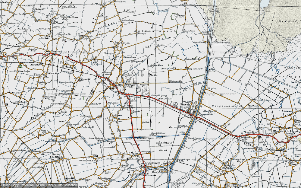Old Map of Little Sutton, 1922 in 1922