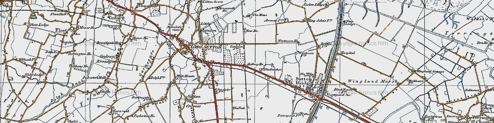 Old map of Little Sutton in 1922