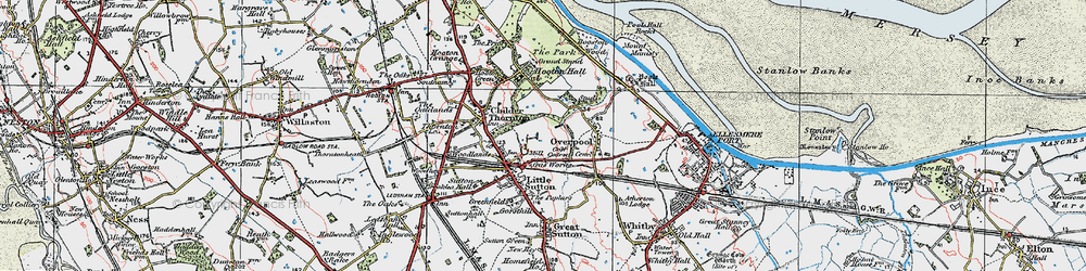 Old map of Little Sutton in 1924
