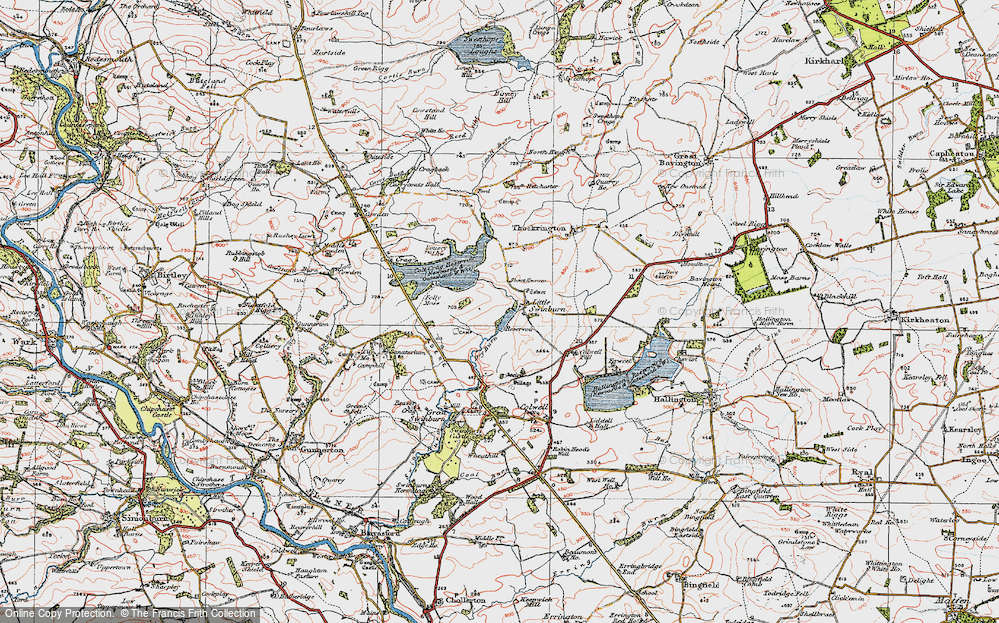 Old Map of Little Swinburne, 1925 in 1925