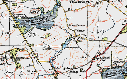 Old map of Little Swinburne in 1925
