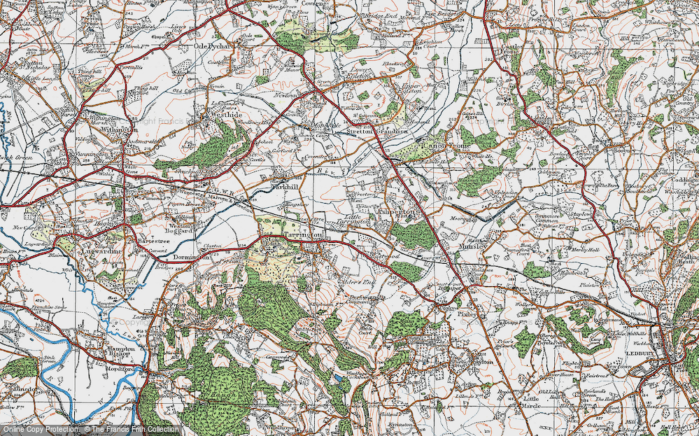 Old Map of Little Tarrington, 1920 in 1920