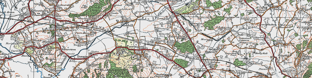 Old map of Little Tarrington in 1920