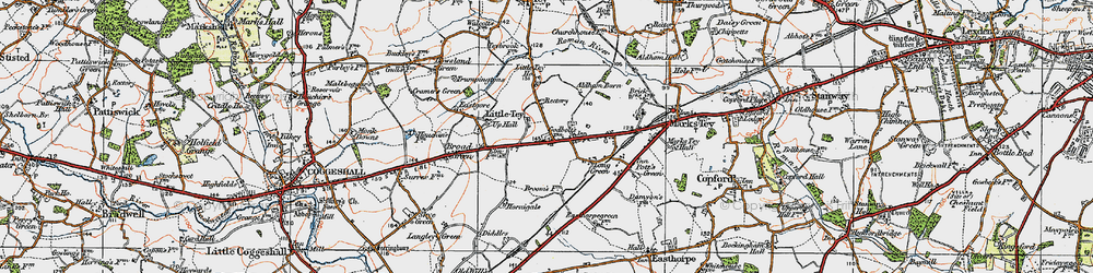 Old map of Little Tey in 1921
