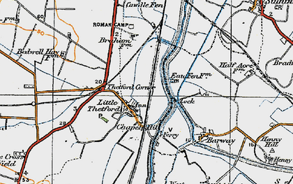 Old map of Little Thetford in 1920