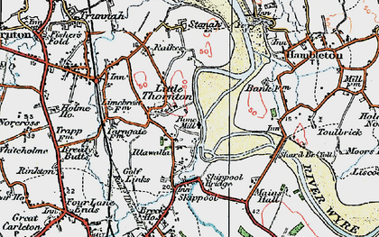 Old map of Little Thornton in 1924