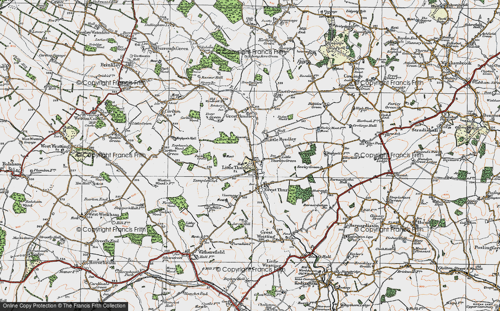 Old Map of Little Thurlow, 1920 in 1920