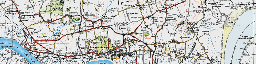 Old map of Little Thurrock in 1920