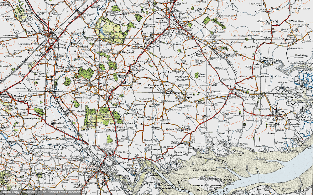 Old Map of Little Totham, 1921 in 1921