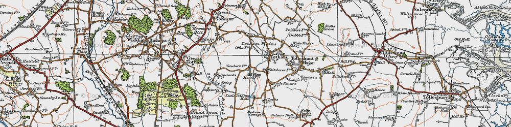 Old map of Little Totham in 1921