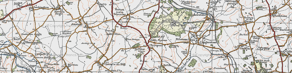Old map of Little Twycross in 1921