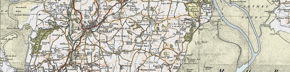 Old map of Little Urswick in 1924