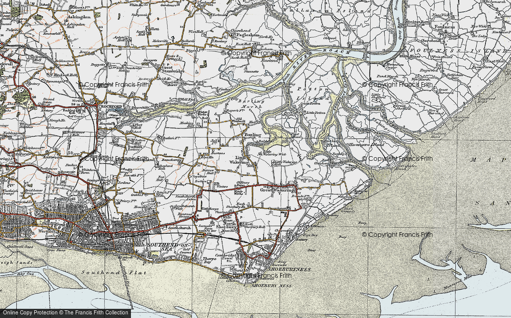 Old Map of Little Wakering, 1921 in 1921