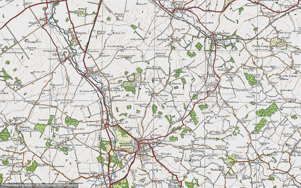 Old Map of Little Walden, 1920 in 1920