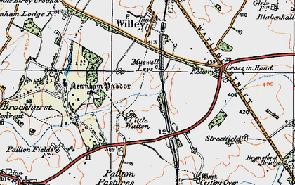 Old map of Little Walton in 1920