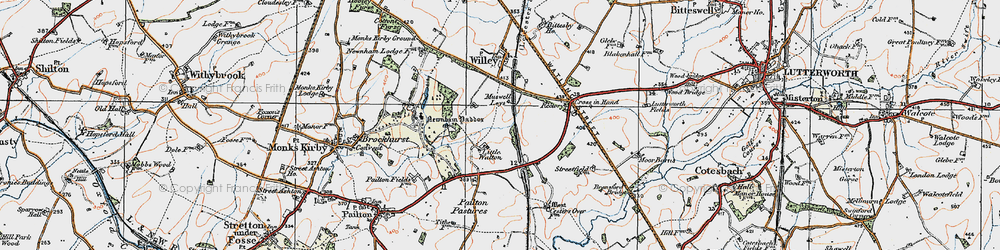 Old map of Little Walton in 1920