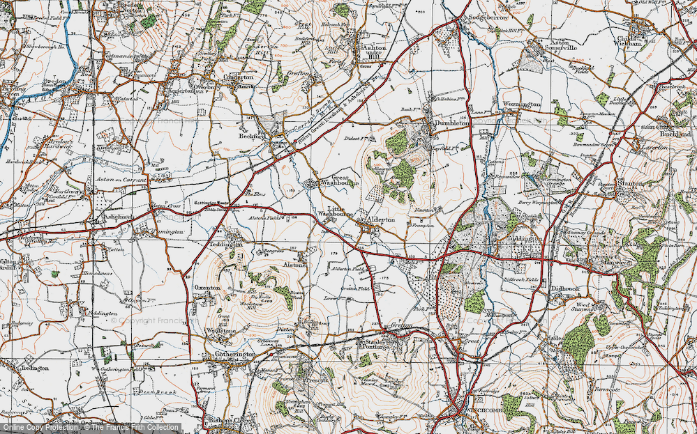 Old Map of Little Washbourne, 1919 in 1919