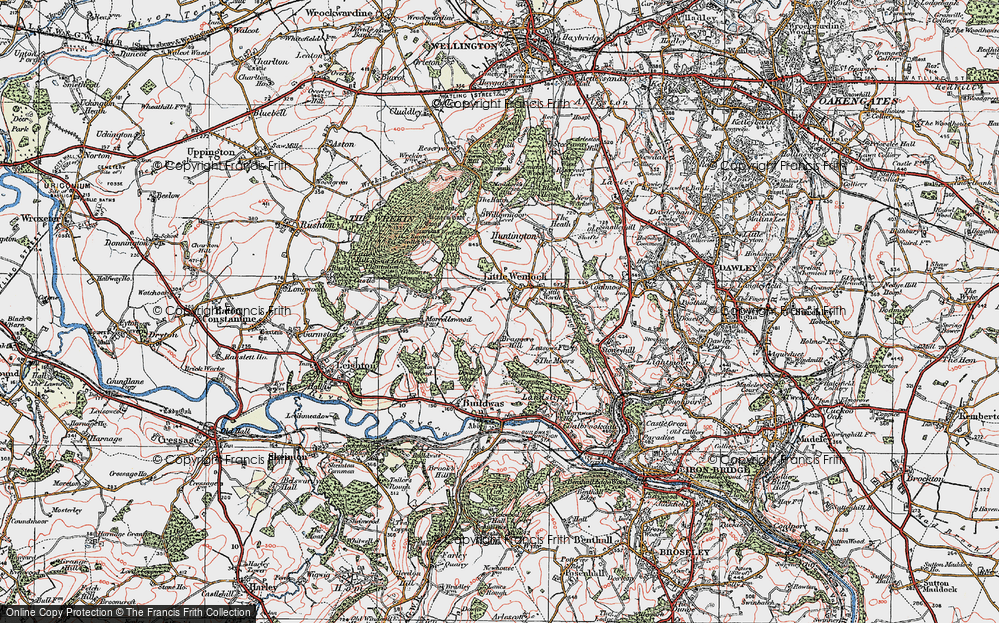 Old Map of Little Wenlock, 1921 in 1921