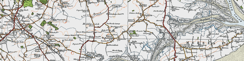 Old map of Little Wigborough in 1921