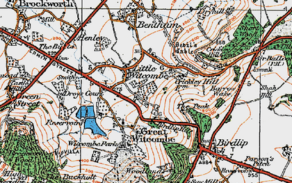 Old map of Little Witcombe in 1919
