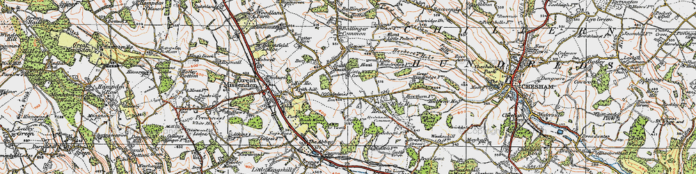 Old map of Little Wood Corner in 1920