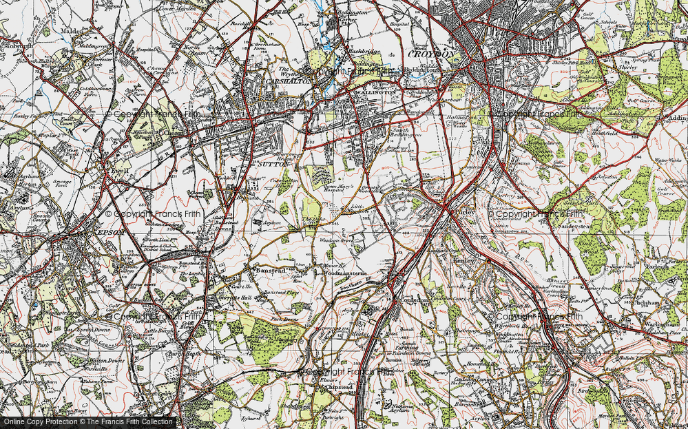 Old Map of Little Woodcote, 1920 in 1920