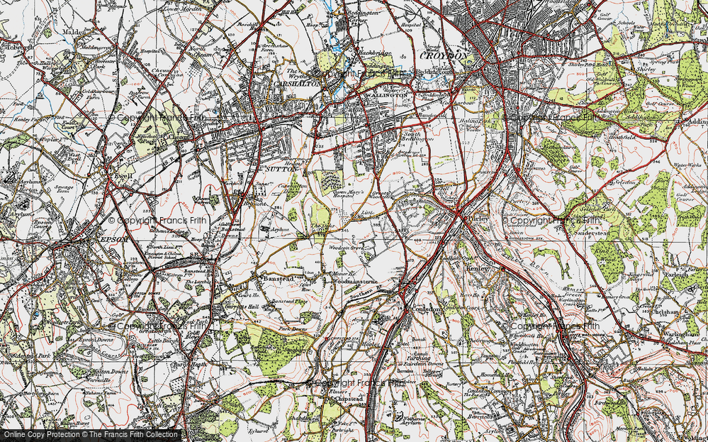 Old Map of Historic Map covering Oaks Park in 1920