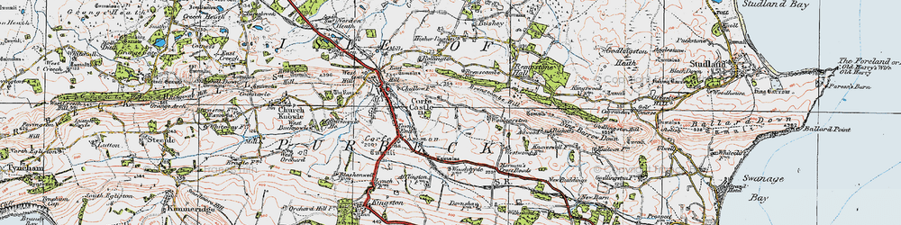 Old map of Little Woolgarston in 1919