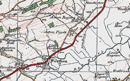 Old map of Little Worthen in 1921