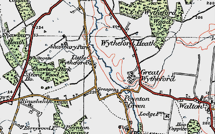 Old map of Little Wytheford in 1921