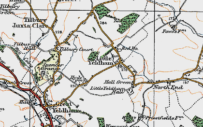 Old map of Little Yeldham in 1921