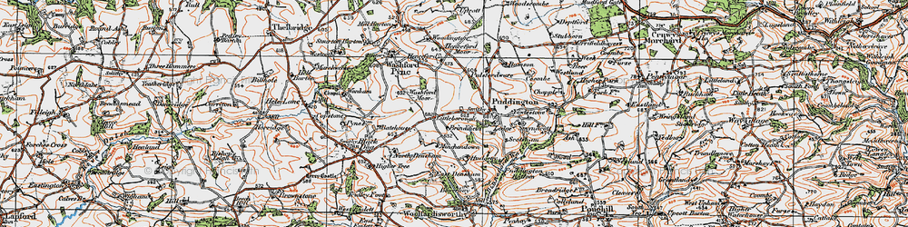 Old map of Brindifield in 1919