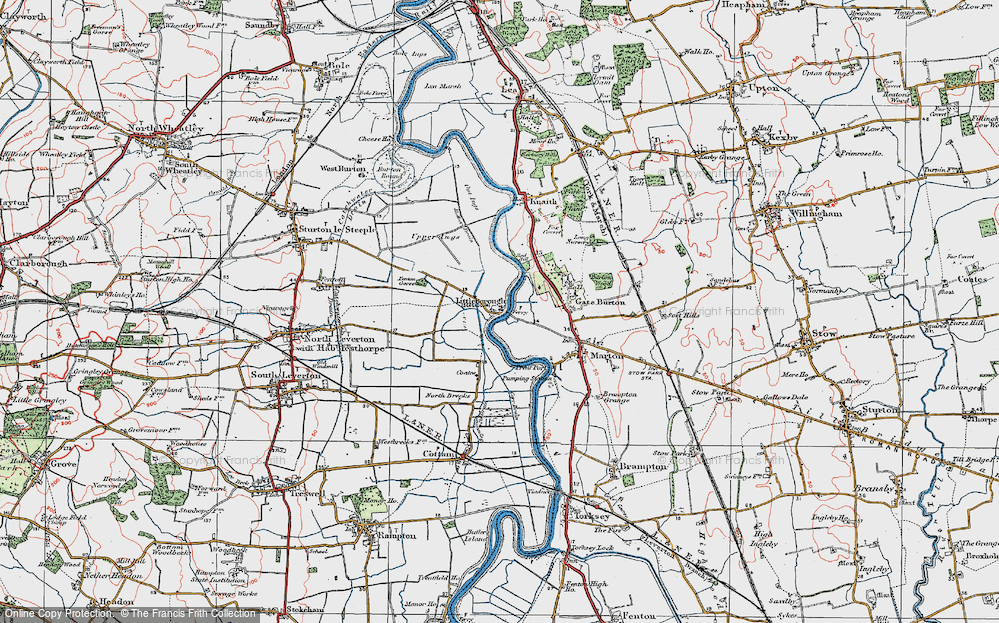 Old Map of Historic Map covering Gate Burton in 1923