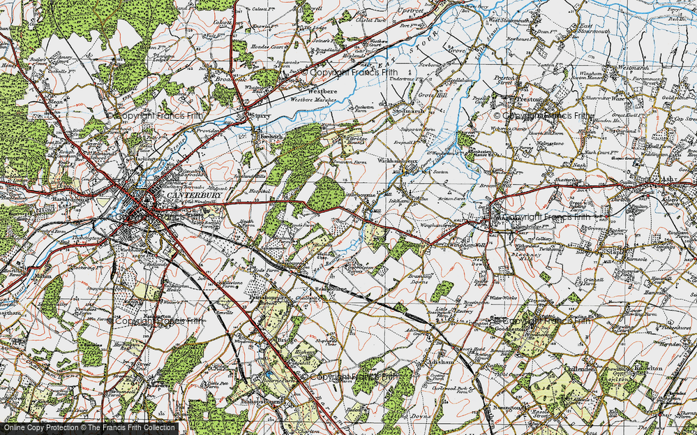 Old Map of Littlebourne, 1920 in 1920