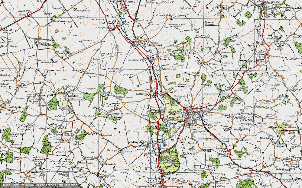 Old Map of Littlebury, 1920 in 1920