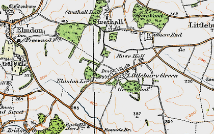 Old map of Littlebury Green in 1920