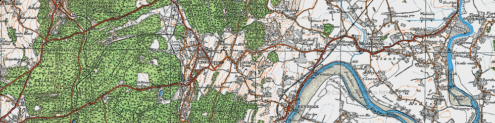 Old map of Littledean in 1919