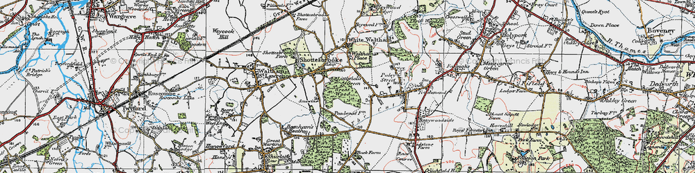 Old map of Littlefield Green in 1919