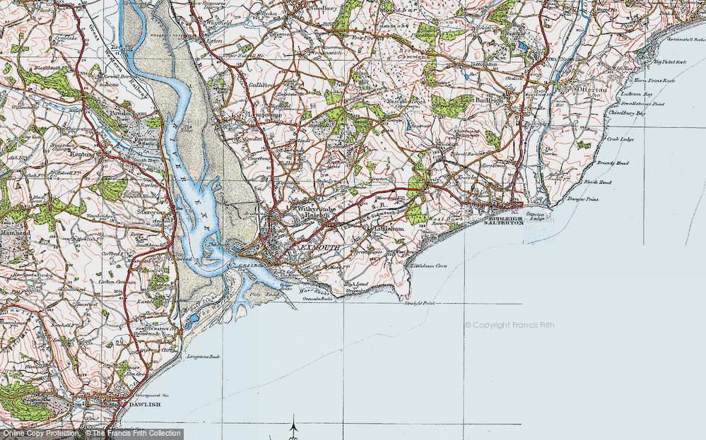 Old Map of Littleham, 1919 in 1919
