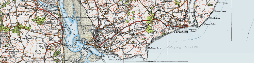 Old map of Littleham in 1919