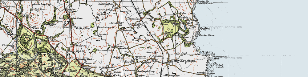Old map of Littlehoughton in 1926